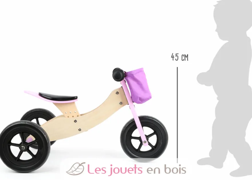 Draisienne Tricycle 2 en 1 Maxi Rose - Small Foot company