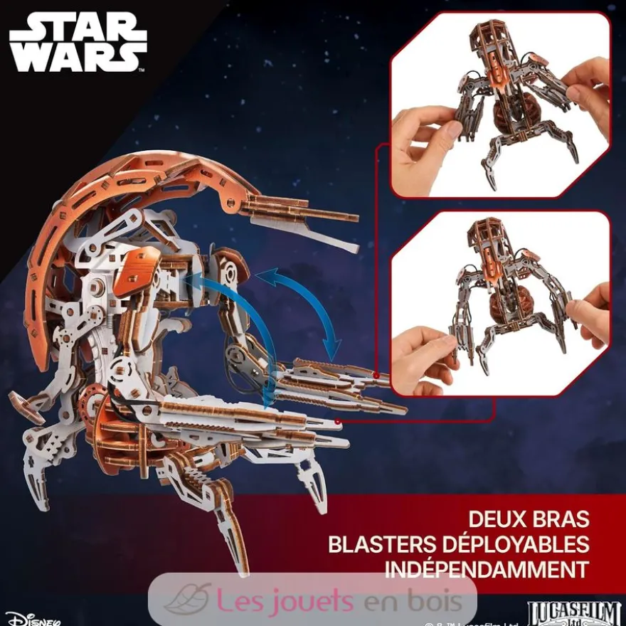Droideka Star Wars - Puzzle 3D mécanique en bois - Ugears
