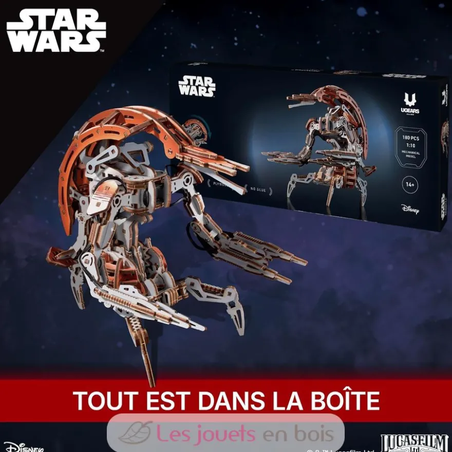 Droideka Star Wars - Puzzle 3D mécanique en bois - Ugears