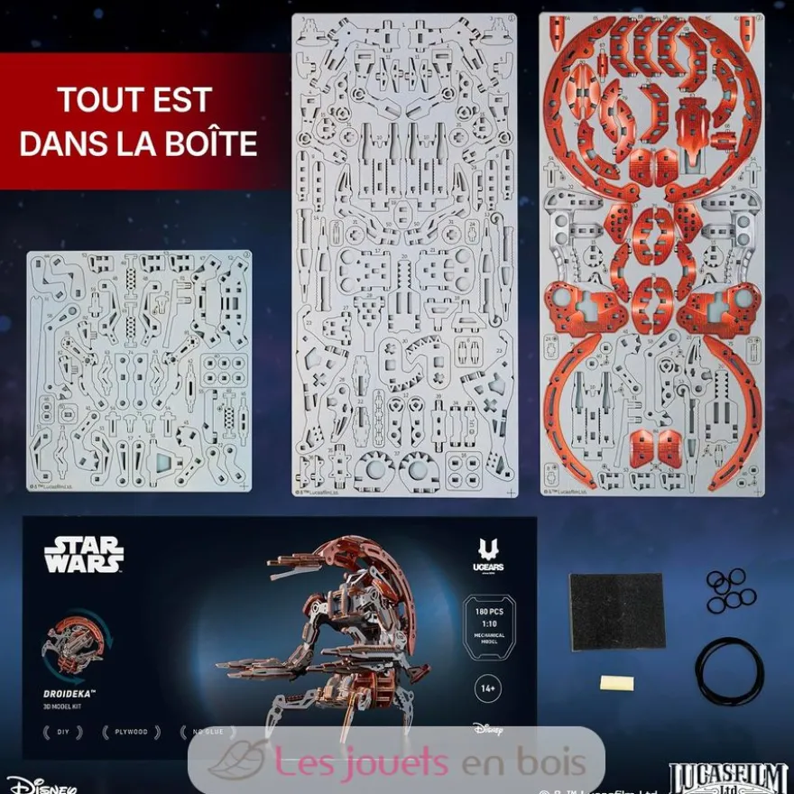 Droideka Star Wars - Puzzle 3D mécanique en bois - Ugears