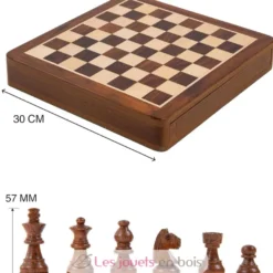 Echiquier magnétique à tiroir 30 cm Roi 57 mm - Bois - Wilson Jeux