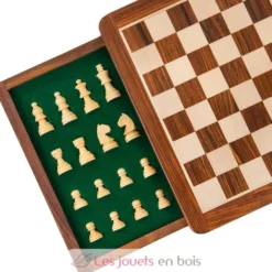 Echiquier magnétique à tiroir 30 cm Roi 57 mm - Bois - Wilson Jeux