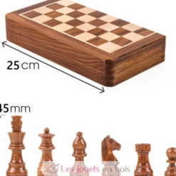 Echiquier pliant magnétique 25 cm Roi 45 mm - Bois - Wilson Jeux