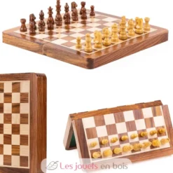 Echiquier pliant magnétique 30 cm Roi 56 mm - Bois - Wilson Jeux