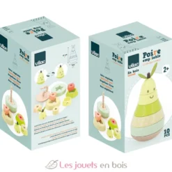 Empilable surprise Poire en bois verte - Vilac