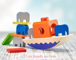 Empil'eléphants jeu d'équilibre en bois - Selecta