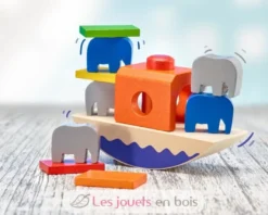 Empil'eléphants jeu d'équilibre en bois - Selecta
