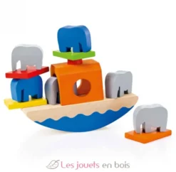Empil'eléphants jeu d'équilibre en bois - Selecta