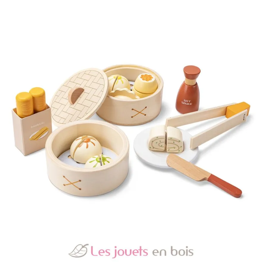 Ensemble de Dim Sum pour jouer - Bois - Woet by New Classic Toys