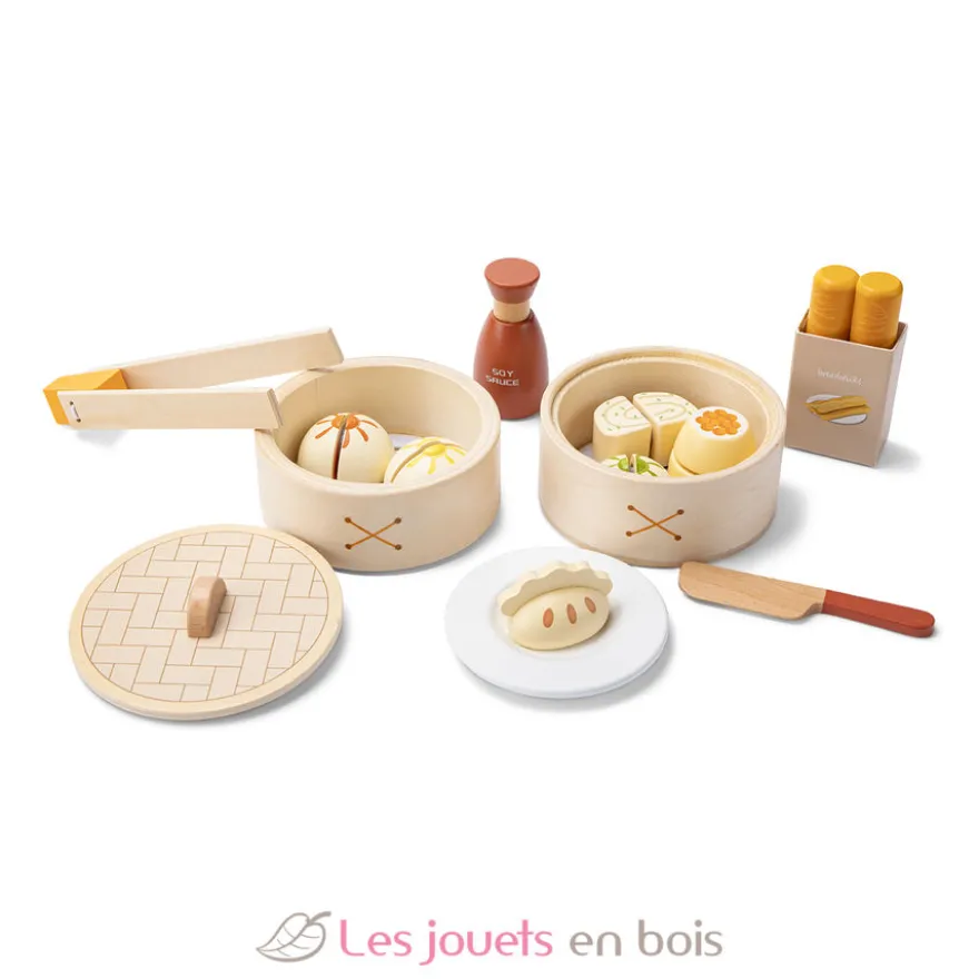 Ensemble de Dim Sum pour jouer - Bois - Woet by New Classic Toys