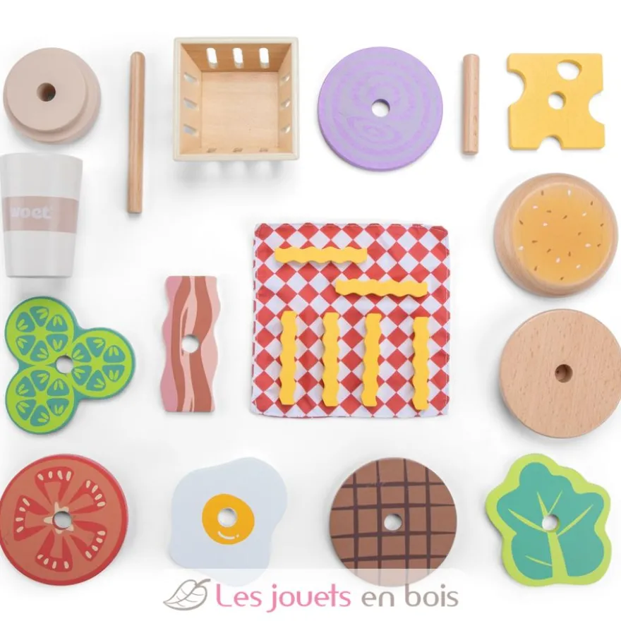 Ensemble de Fast Food en bois - New Classic Toys
