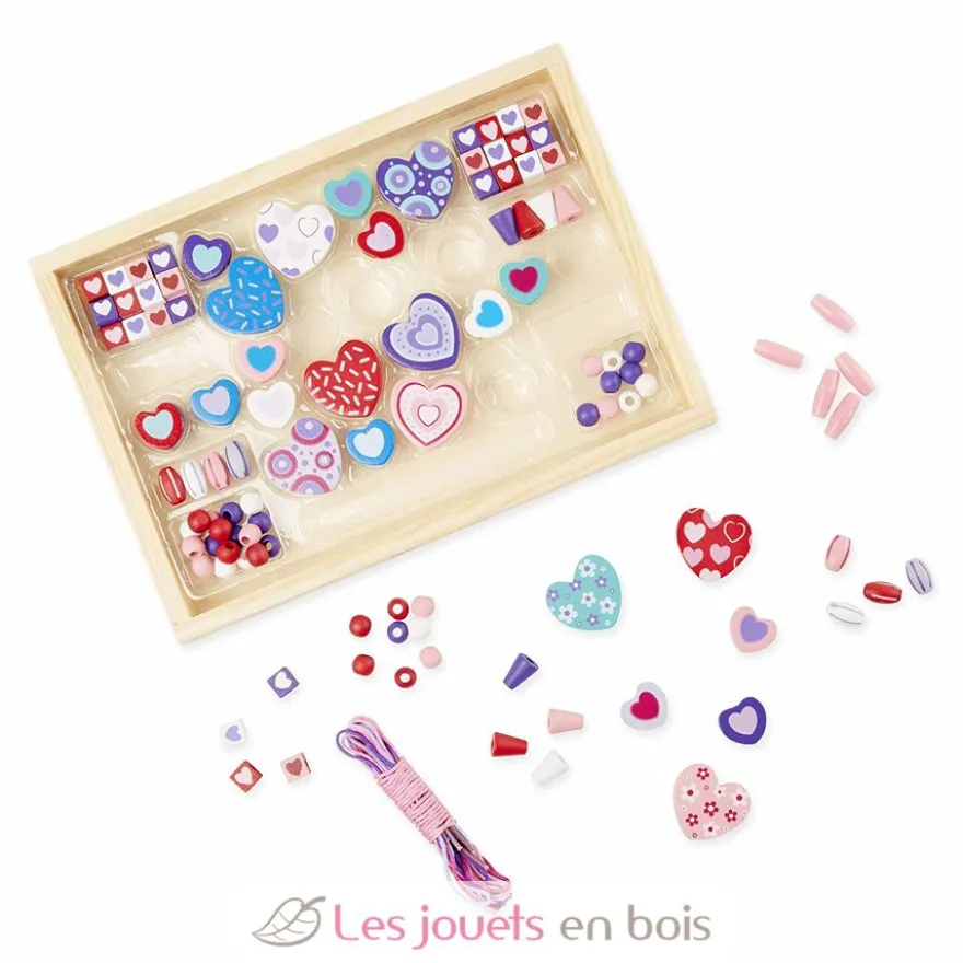 Ensemble de perles en bois Petits Cœurs - Melissa & Doug