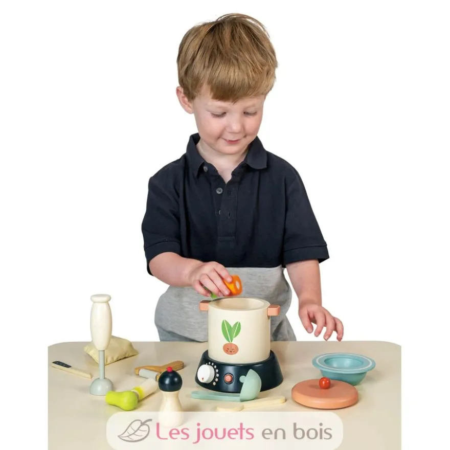 Ensemble en bois pour préparer et servir la soupe - Tender Leaf Toys