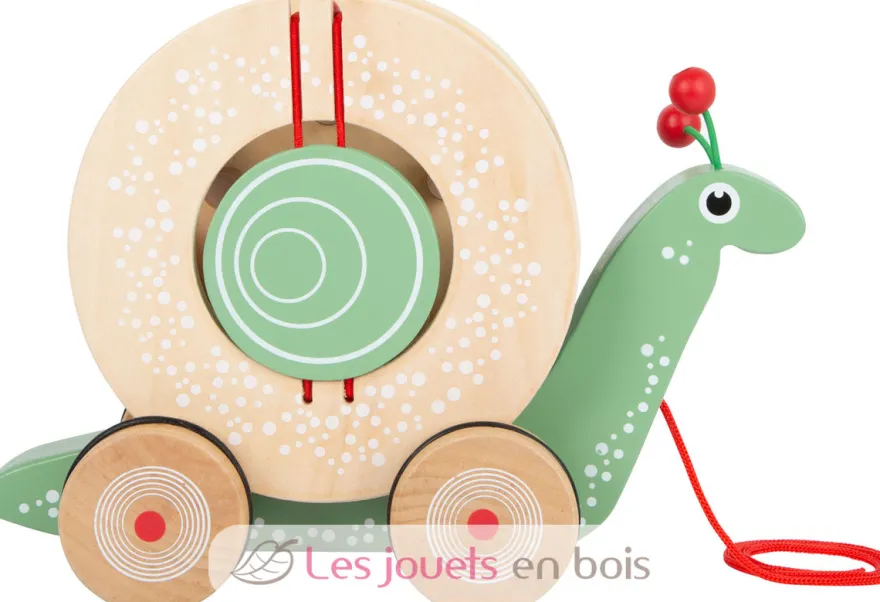 Escargot à tirer et à encastrer vert Small Foot Compagny