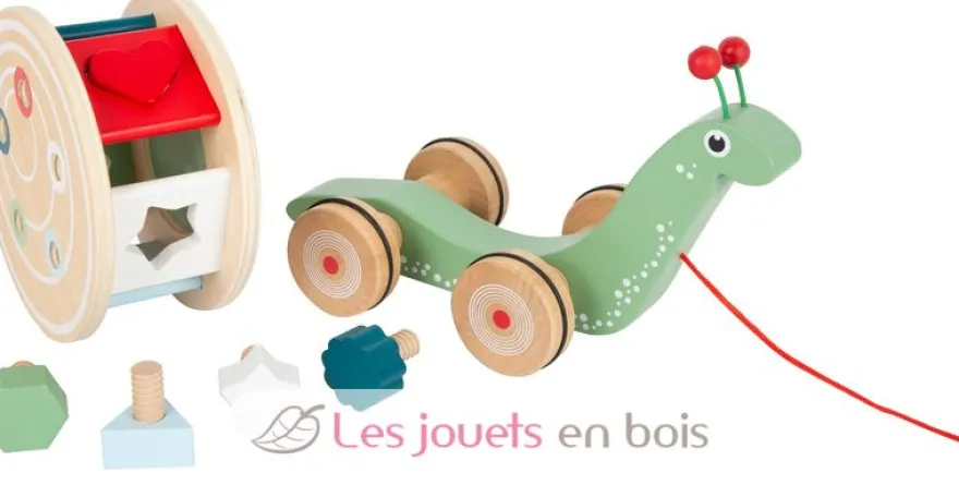 Escargot à tirer et à encastrer vert Small Foot Compagny