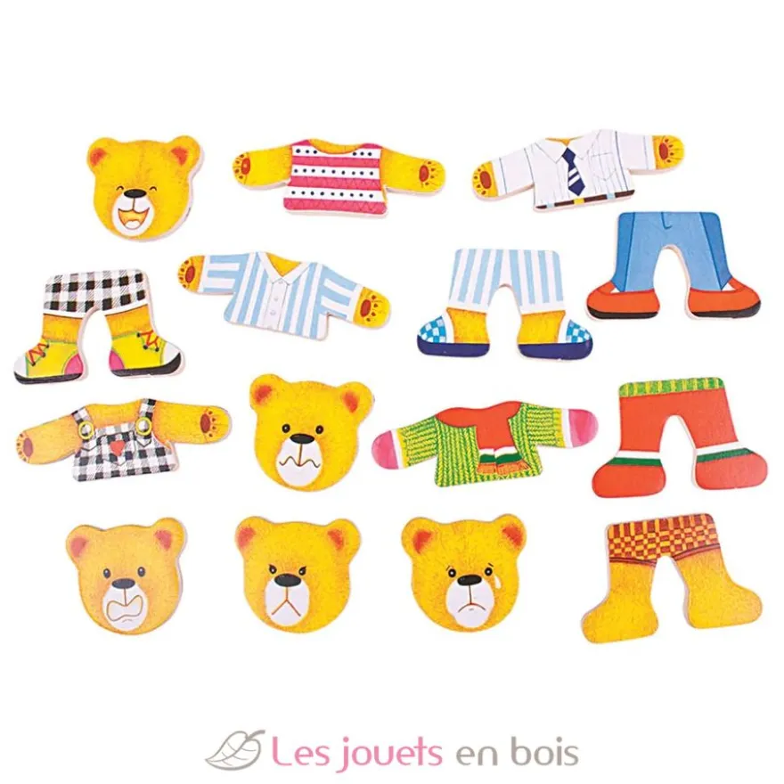 Famille ours à habiller en bois - Bigjigs Toys