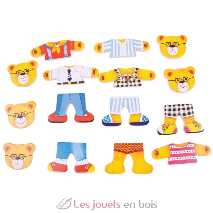 Famille ours à habiller en bois - Bigjigs Toys