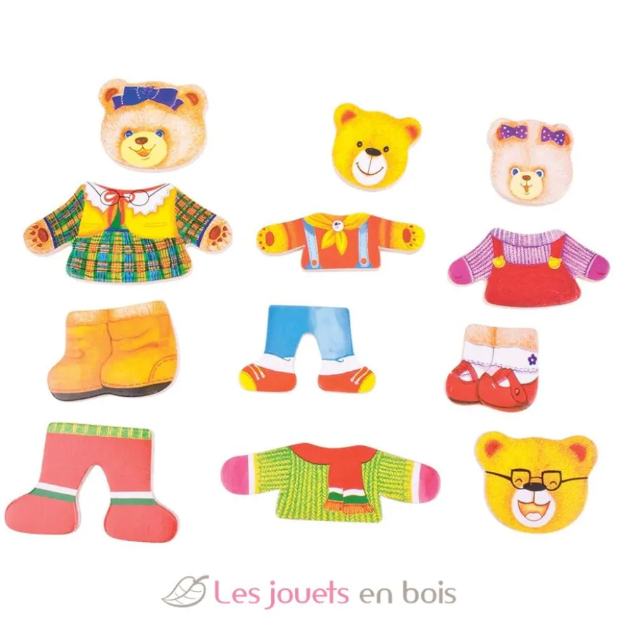 Famille ours à habiller en bois - Bigjigs Toys