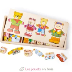 Famille ours à habiller en bois - Bigjigs Toys