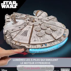 Faucon Millenium Star Wars - Puzzle 3D mécanique en bois - Ugears
