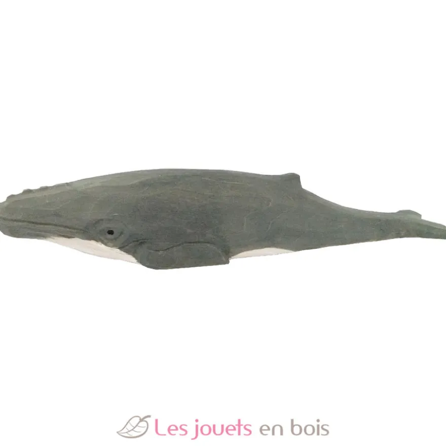 Figurine Baleine à bosse en bois grise - Wudimals