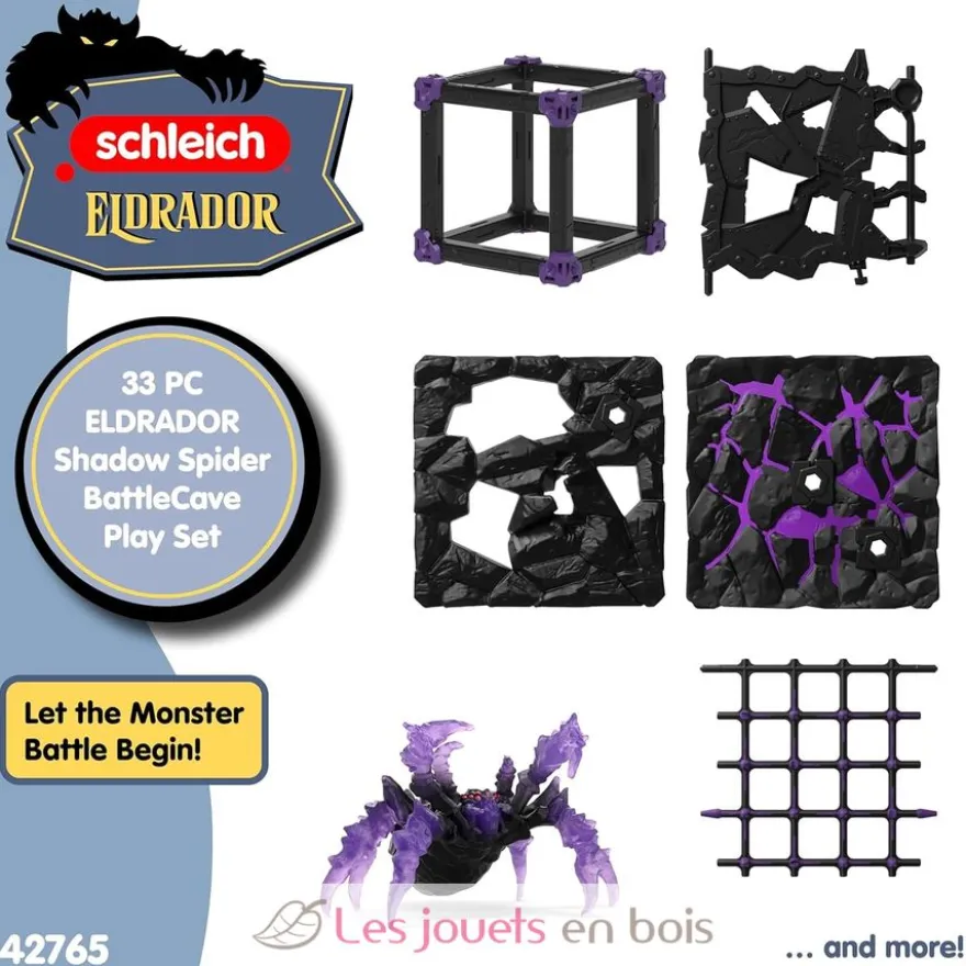 Figurine BattleCave araignée des ténèbres violet et noir - Schleich