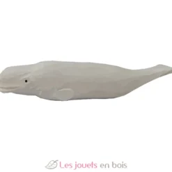 Figurine Béluga en bois blanc - Wudimals