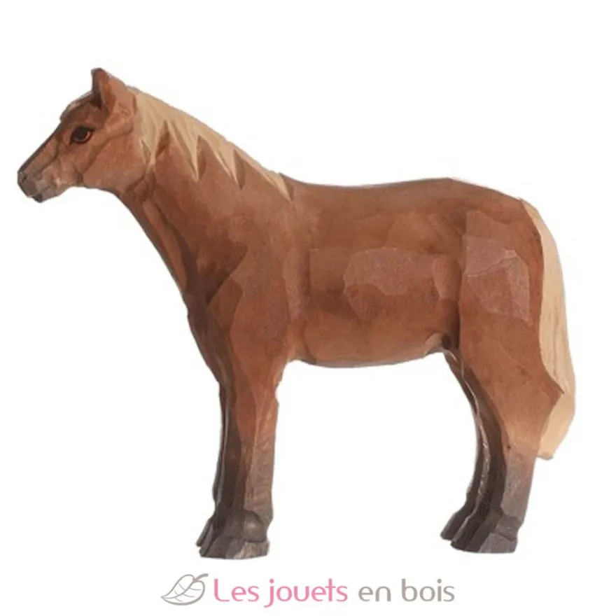 Figurine canard colvert en bois marron - Wudimals