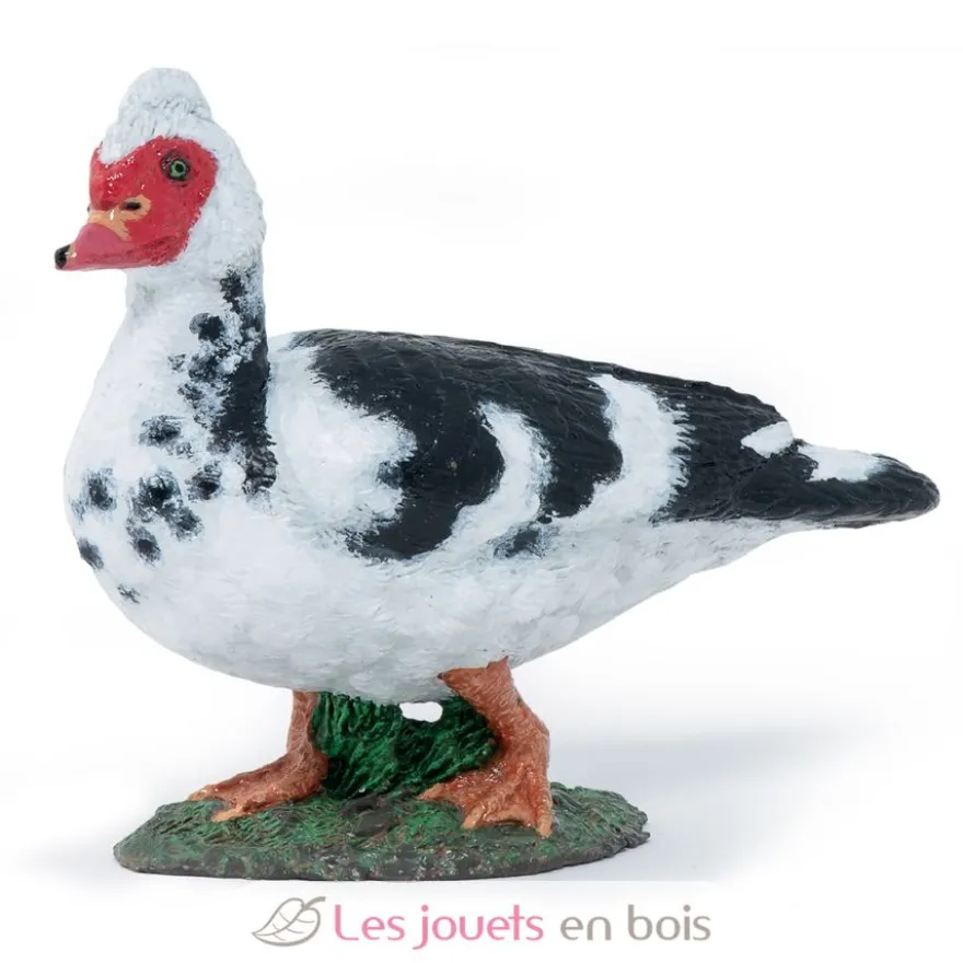 Figurine Canard de Barbarie blanc et rouge - Papo