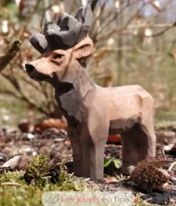 Figurine Cerf en bois marron - Wudimals