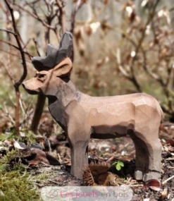 Figurine Cerf en bois marron - Wudimals