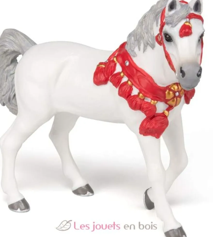 Figurine Cheval arabe Blanc en tenue de parade - Papo