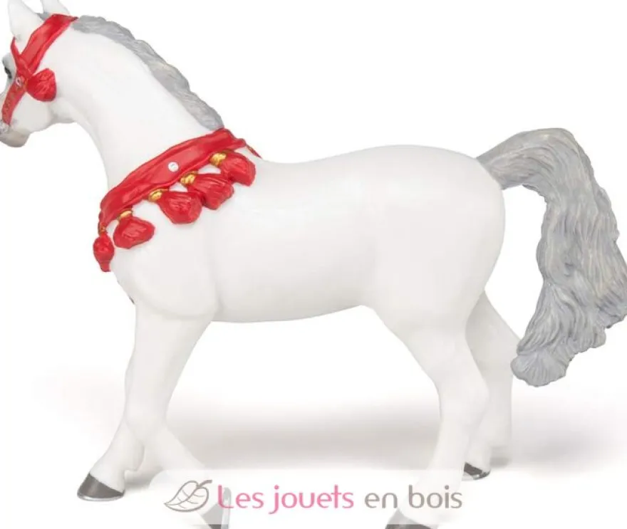 Figurine Cheval arabe Blanc en tenue de parade - Papo