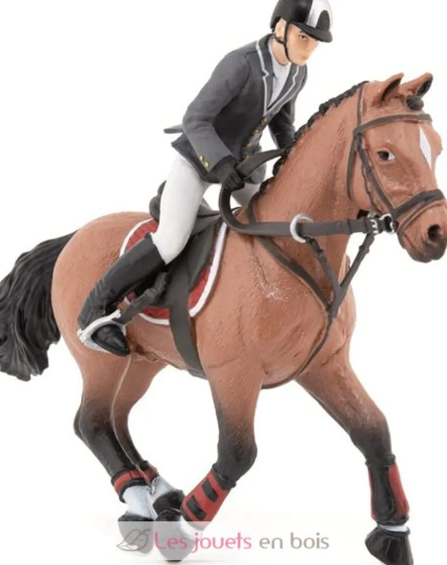 Figurine Cheval de concours et son cavalier - Papo
