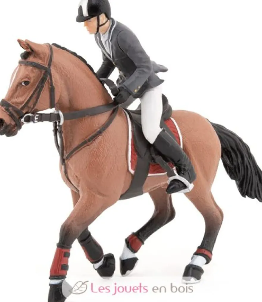 Figurine Cheval de concours et son cavalier - Papo