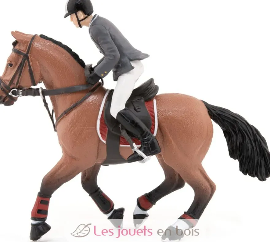 Figurine Cheval de concours et son cavalier - Papo
