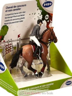 Figurine Cheval de concours et son cavalier - Papo
