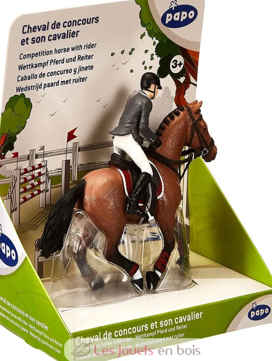Figurine Cheval de concours et son cavalier - Papo