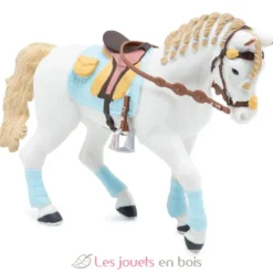 Figurine Cheval de la cavalière adulte fashion bleue - Papo