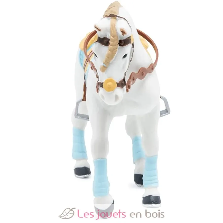Figurine Cheval de la cavalière adulte fashion bleue - Papo