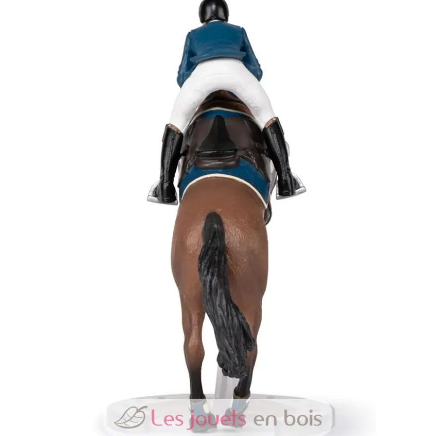 Figurine Cheval de saut d'obstacle et son cavalier - Papo