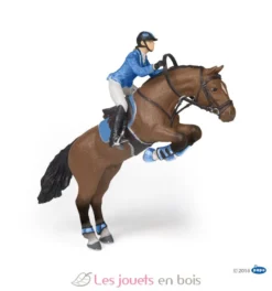Figurine Cheval de saut d'obstacle et sa cavalière - Papo