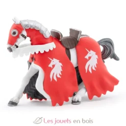Figurine Cheval du chevalier licorne rouge - Papo