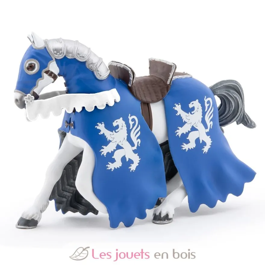 Figurine Cheval du chevalier lion bleu - Papo