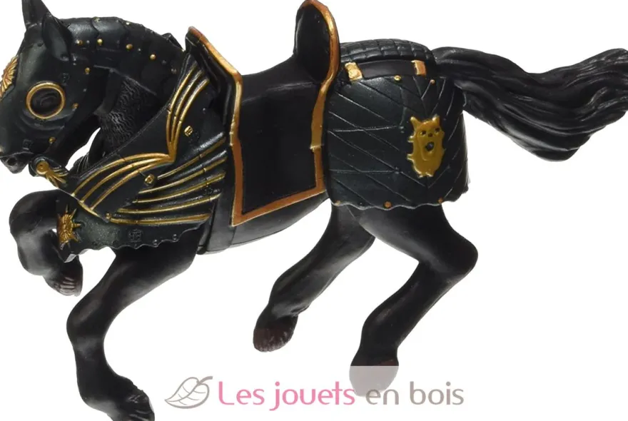 Figurine Cheval du chevalier en armure noir Papo