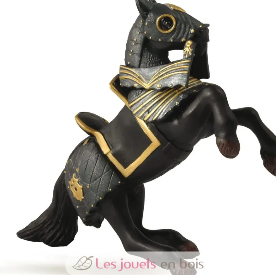 Figurine Cheval du chevalier en armure noir Papo