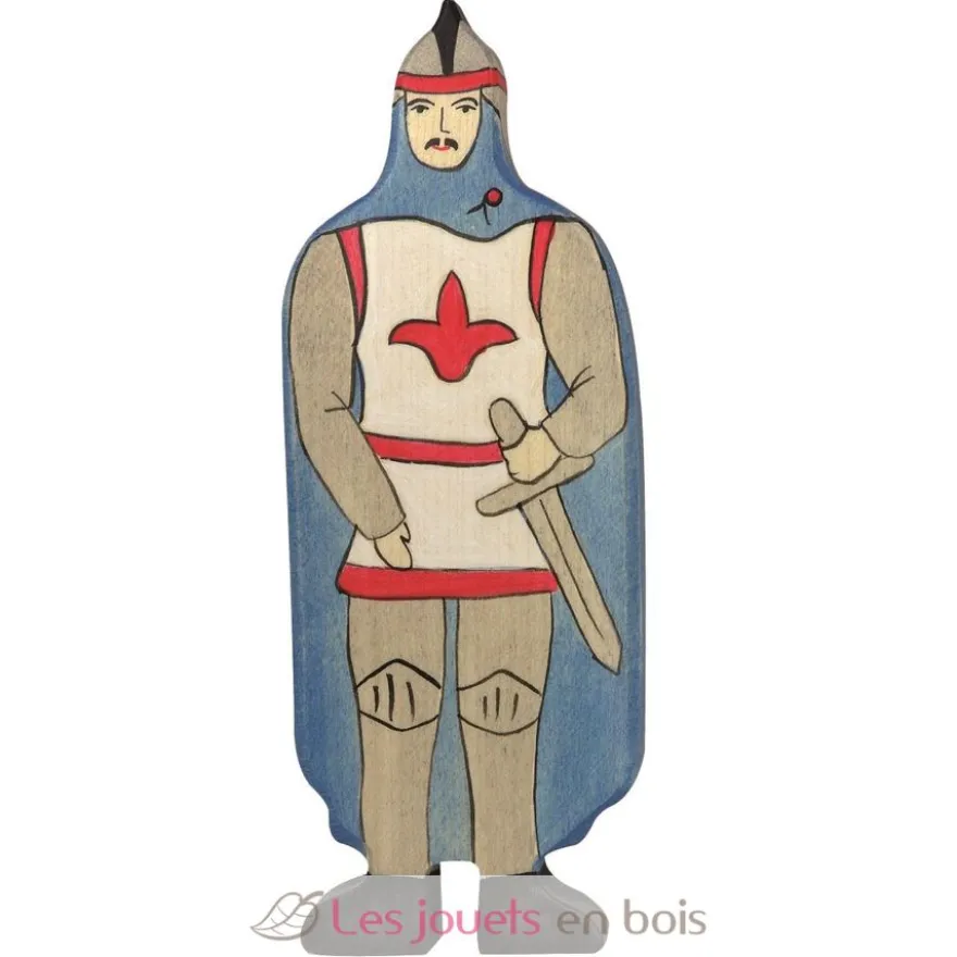 Figurine Chevalier avec manteau bleu - Holztiger