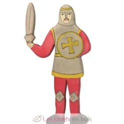 Figurine Chevalier combattant, rouge - Holztiger