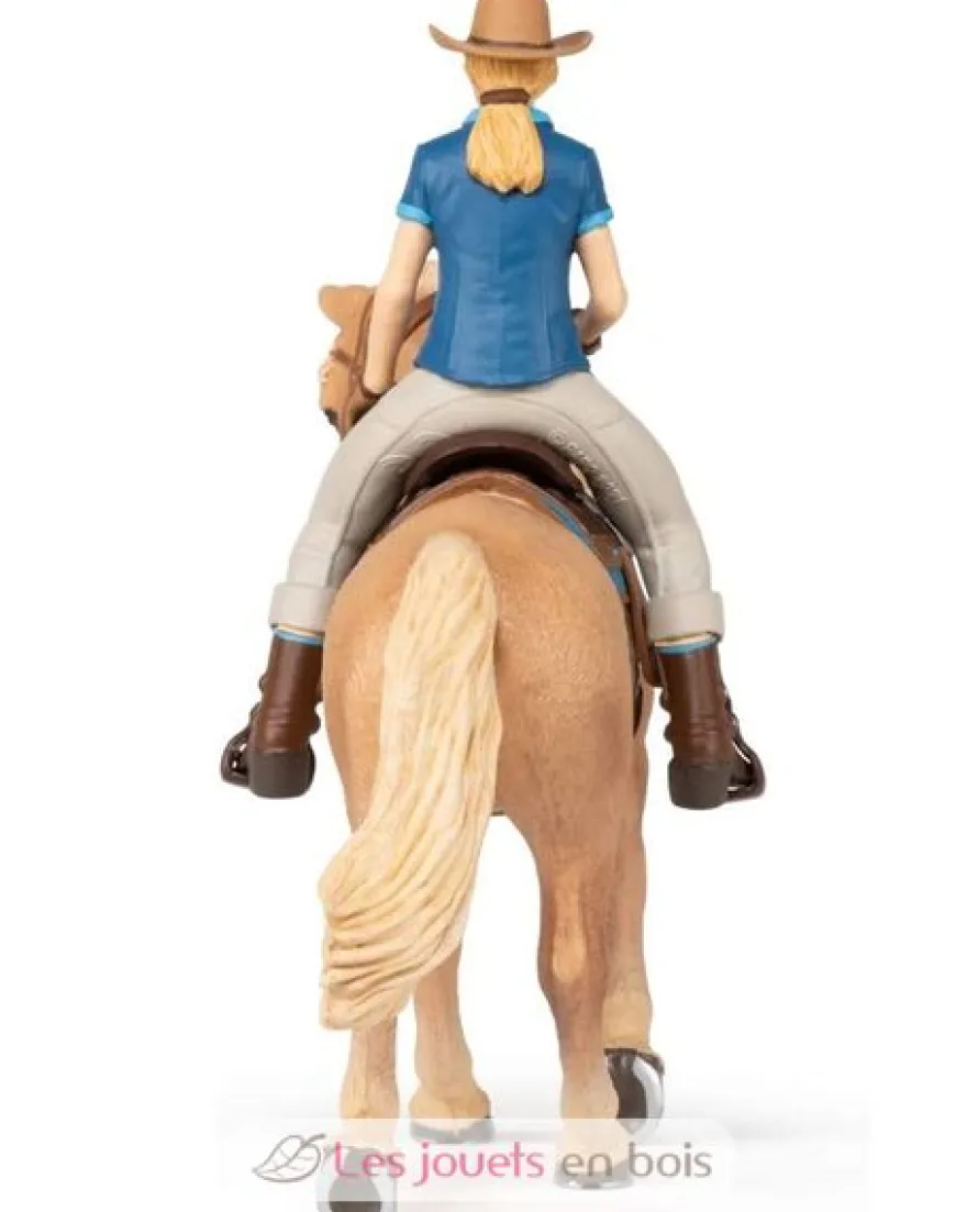 Figurine Cheval western et sa cavalière - Papo