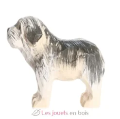 Figurine chien en bois noir et blanc - Wudimals